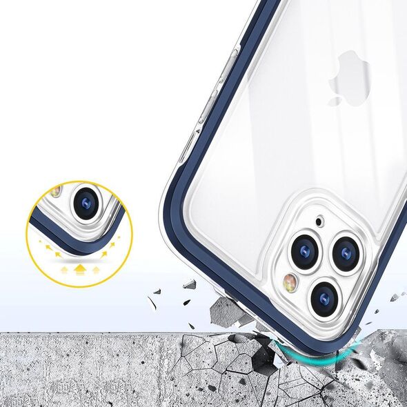Hurtel Clear 3in1 etui do iPhone 11 Pro Max żelowy pokrowiec z ramką niebieski 10757614 9145576242315