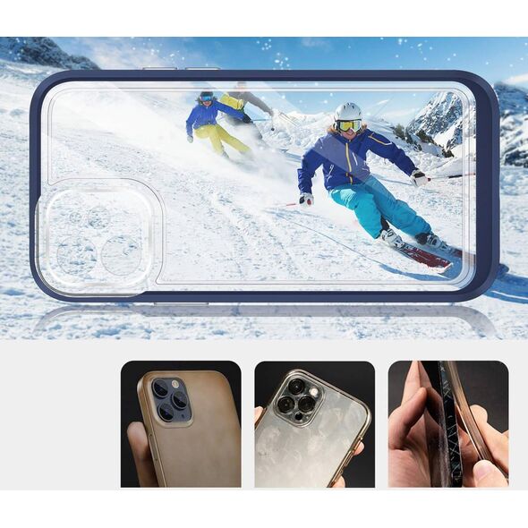 Hurtel Clear 3in1 etui do iPhone 12 żelowy pokrowiec z ramką niebieski 10757616 9145576242377