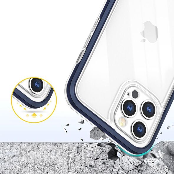 Hurtel Clear 3in1 etui do iPhone 12 Pro Max żelowy pokrowiec z ramką niebieski 10757621 9145576242438