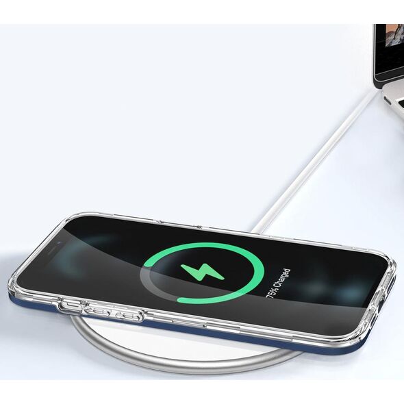 Hurtel Clear 3in1 etui do iPhone 12 Pro żelowy pokrowiec z ramką niebieski 10757622 9145576242407