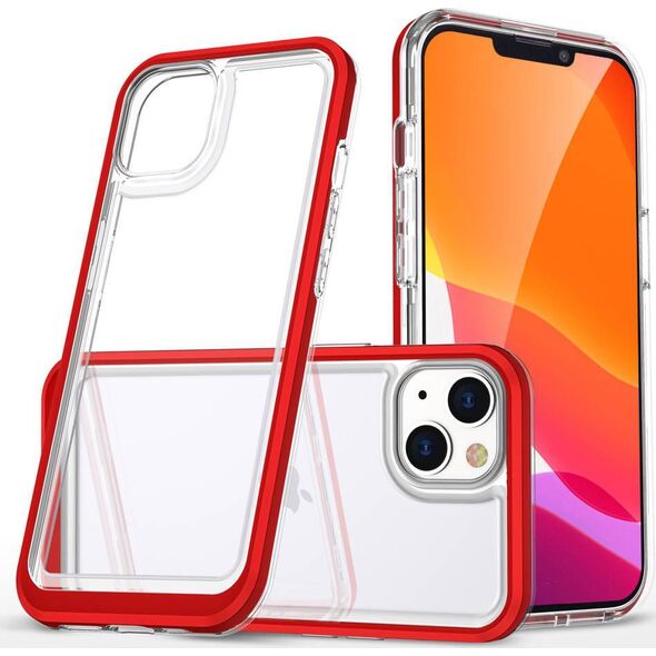 Hurtel Clear 3in1 etui do iPhone 13 mini żelowy pokrowiec z ramką czerwony 10757623 9145576242476