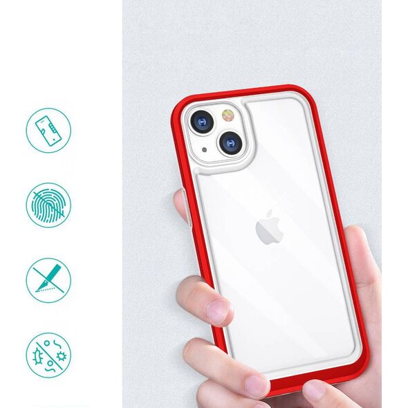 Hurtel Clear 3in1 etui do iPhone 13 mini żelowy pokrowiec z ramką czerwony 10757623 9145576242476
