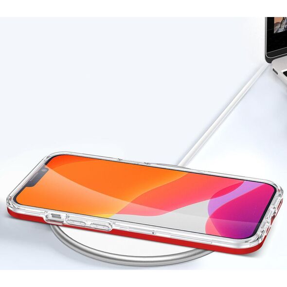 Hurtel Clear 3in1 etui do iPhone 13 mini żelowy pokrowiec z ramką czerwony 10757623 9145576242476