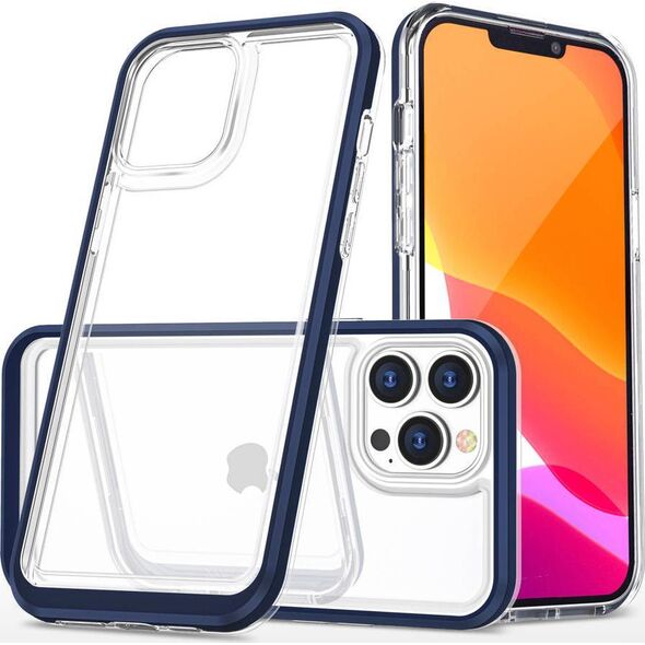 Hurtel Clear 3in1 etui do iPhone 13 Pro żelowy pokrowiec z ramką niebieski 10757625 9145576242520