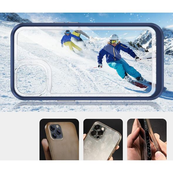 Hurtel Clear 3in1 etui do iPhone 13 mini żelowy pokrowiec z ramką niebieski 10757626 9145576242469