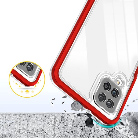 Hurtel Clear 3in1 etui do Samsung Galaxy A12 5G żelowy pokrowiec z ramką czerwony 10757630 9145576242599