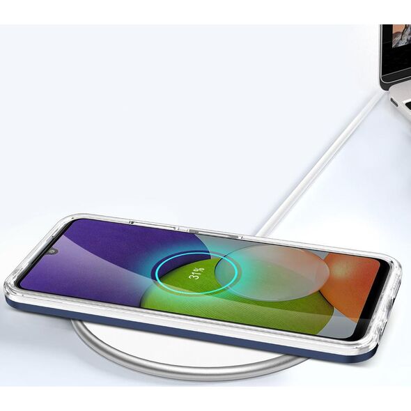 Hurtel Clear 3in1 etui do Samsung Galaxy A22 5G żelowy pokrowiec z ramką niebieski 10757631 9145576242612