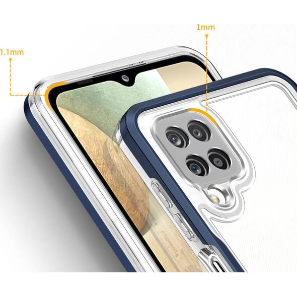 Hurtel Clear 3in1 etui do Samsung Galaxy A22 4G żelowy pokrowiec z ramką niebieski 10757634 9145576242643