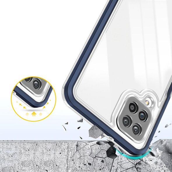 Hurtel Clear 3in1 etui do Samsung Galaxy A22 4G żelowy pokrowiec z ramką niebieski 10757634 9145576242643