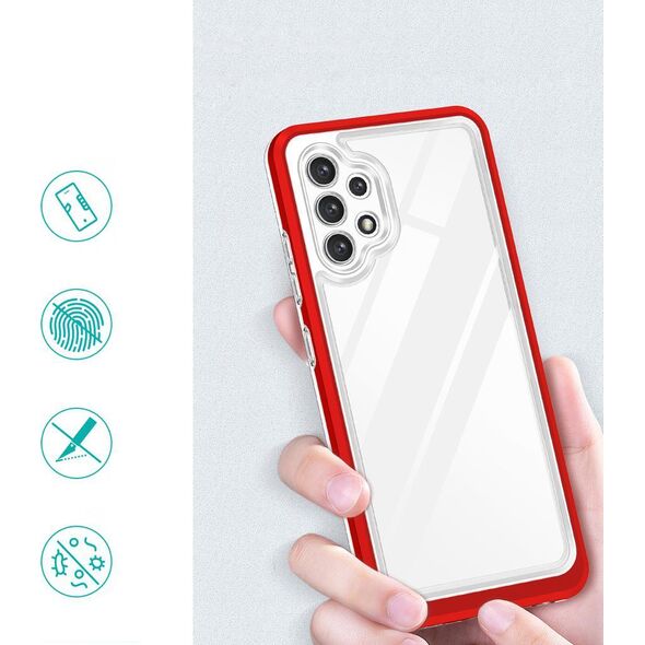 Hurtel Clear 3in1 etui do Samsung Galaxy A32 5G żelowy pokrowiec z ramką czerwony 10757636 9145576242711