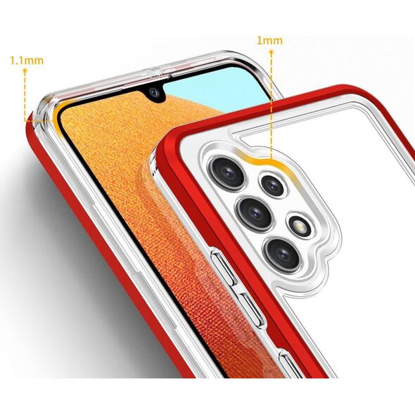 Hurtel Clear 3in1 etui do Samsung Galaxy A32 5G żelowy pokrowiec z ramką czerwony 10757636 9145576242711