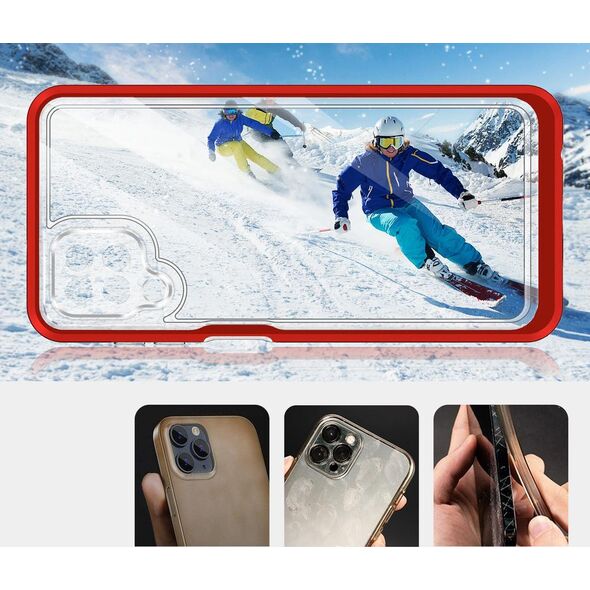 Hurtel Clear 3in1 etui do Samsung Galaxy A22 4G żelowy pokrowiec z ramką czerwony 10757638 9145576242650