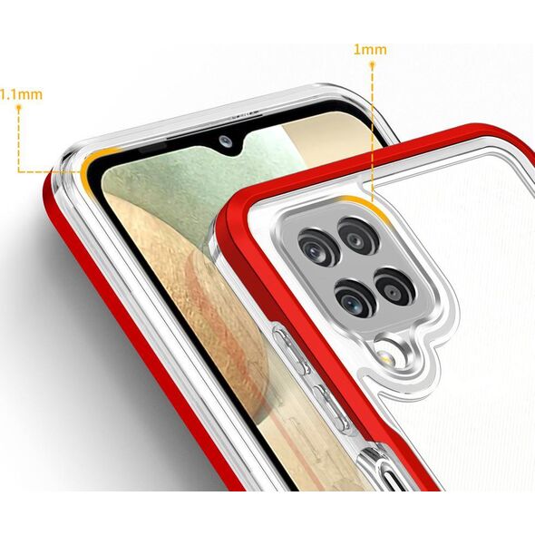 Hurtel Clear 3in1 etui do Samsung Galaxy A22 4G żelowy pokrowiec z ramką czerwony 10757638 9145576242650
