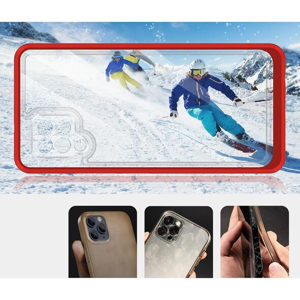 Hurtel Clear 3in1 etui do Samsung Galaxy A42 5G żelowy pokrowiec z ramką czerwony 10757641 9145576242742