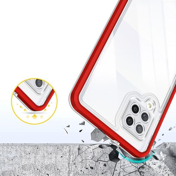 Hurtel Clear 3in1 etui do Samsung Galaxy A42 5G żelowy pokrowiec z ramką czerwony 10757641 9145576242742