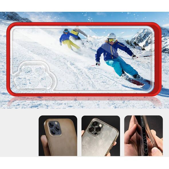 Hurtel Clear 3in1 etui do Samsung Galaxy A72 4G żelowy pokrowiec z ramką czerwony 10757645 9145576242803