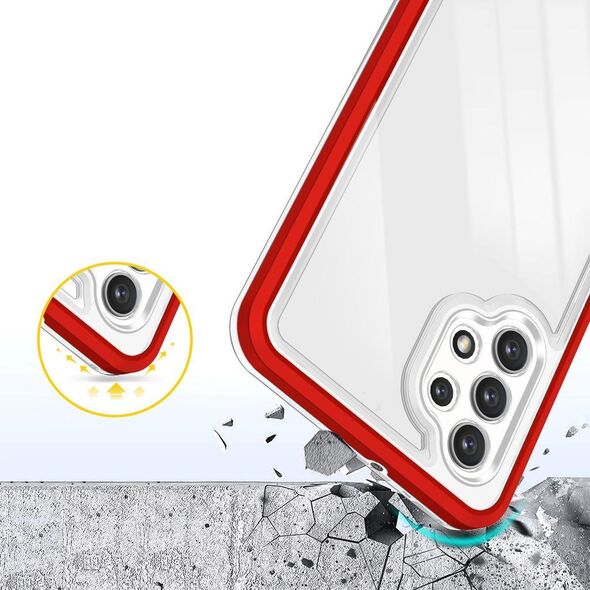 Hurtel Clear 3in1 etui do Samsung Galaxy A72 4G żelowy pokrowiec z ramką czerwony 10757645 9145576242803