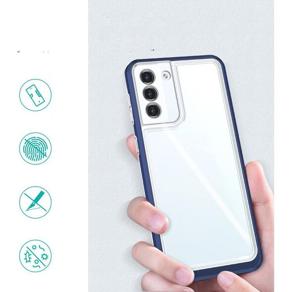 Hurtel Clear 3in1 etui do Samsung Galaxy S22+ (S22 Plus) żelowy pokrowiec z ramką niebieski 10757660 9145576243008