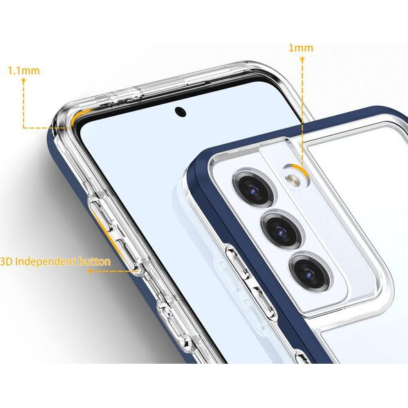 Hurtel Clear 3in1 etui do Samsung Galaxy S22+ (S22 Plus) żelowy pokrowiec z ramką niebieski 10757660 9145576243008