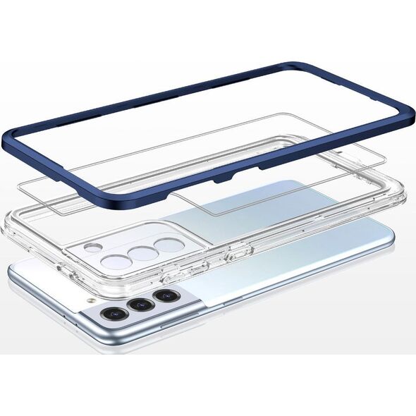 Hurtel Clear 3in1 etui do Samsung Galaxy S22+ (S22 Plus) żelowy pokrowiec z ramką niebieski 10757660 9145576243008