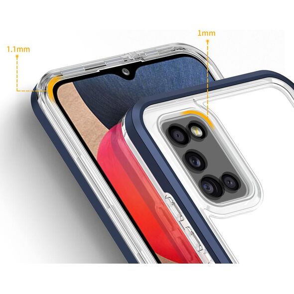 Hurtel Clear 3in1 etui do Samsung Galaxy A03s (166) żelowy pokrowiec z ramką niebieski 10757662 9145576243060