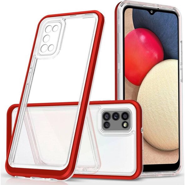 Hurtel Clear 3in1 etui do Samsung Galaxy A03s (166) żelowy pokrowiec z ramką czerwony 10757663 9145576243077