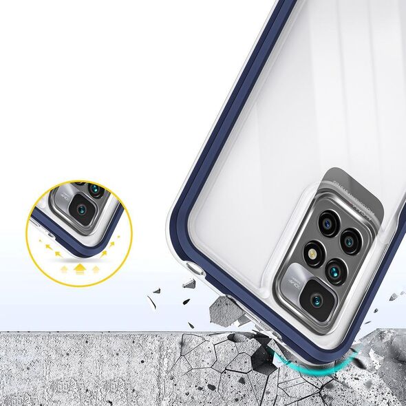 Hurtel Clear 3in1 etui do Xiaomi Redmi 10 żelowy pokrowiec z ramką niebieski 10757664 9145576243091