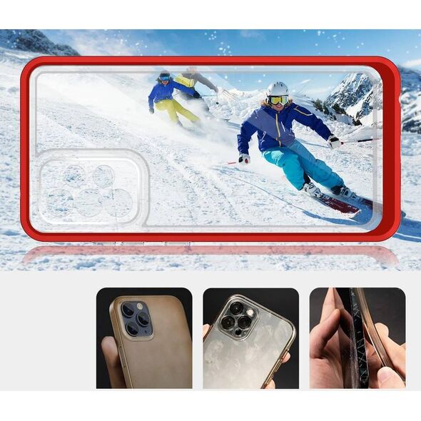 Hurtel Etui Clear 3in1 etui do Samsung Galaxy A73 żelowy pokrowiec z ramką czerwony 10757673 9145576244593