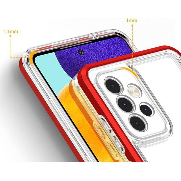Hurtel Etui Clear 3in1 etui do Samsung Galaxy A73 żelowy pokrowiec z ramką czerwony 10757673 9145576244593