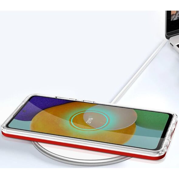 Hurtel Etui Clear 3in1 etui do Samsung Galaxy A73 żelowy pokrowiec z ramką czerwony 10757673 9145576244593