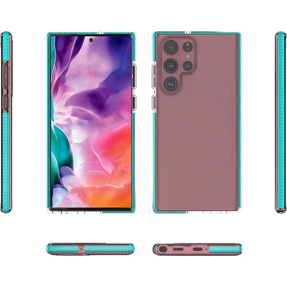 Hurtel Spring Case pokrowiec żelowe etui z kolorową ramką do Samsung Galaxy S22 Ultra ciemnoniebieski 10757688 9145576244166