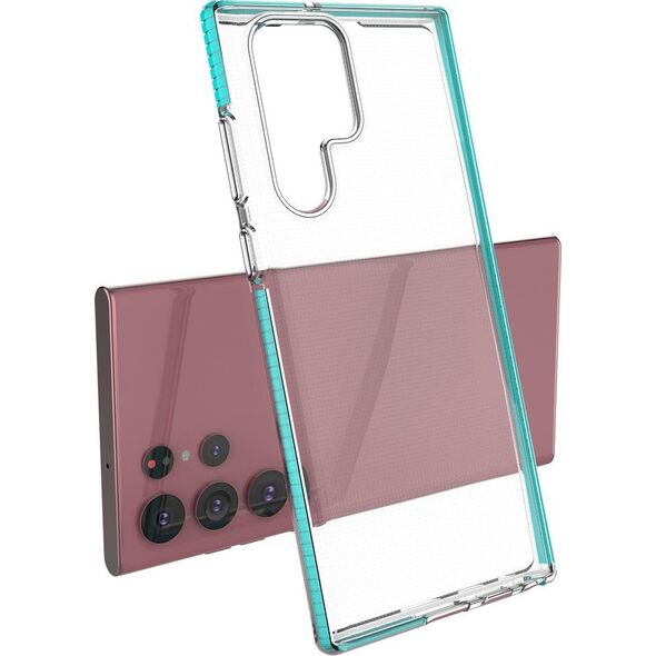 Hurtel Spring Case pokrowiec żelowe etui z kolorową ramką do Samsung Galaxy S22 Ultra ciemnoniebieski 10757688 9145576244166
