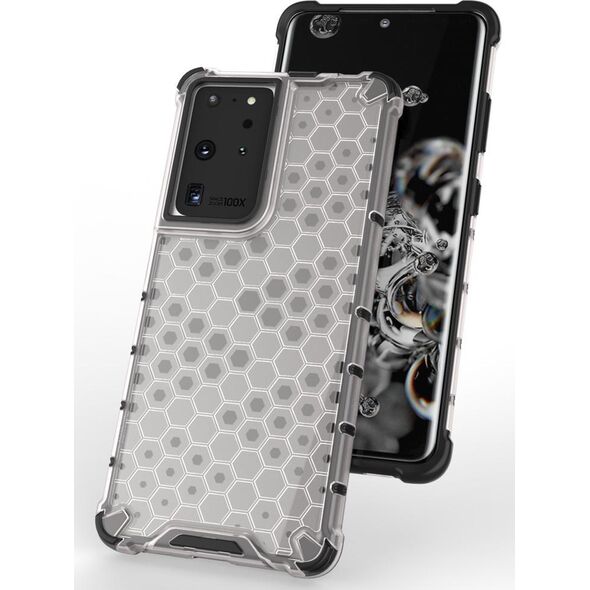 Hurtel Honeycomb etui pancerny pokrowiec z żelową ramką Samsung Galaxy S22 Ultra niebieski 10757744 9145576244883