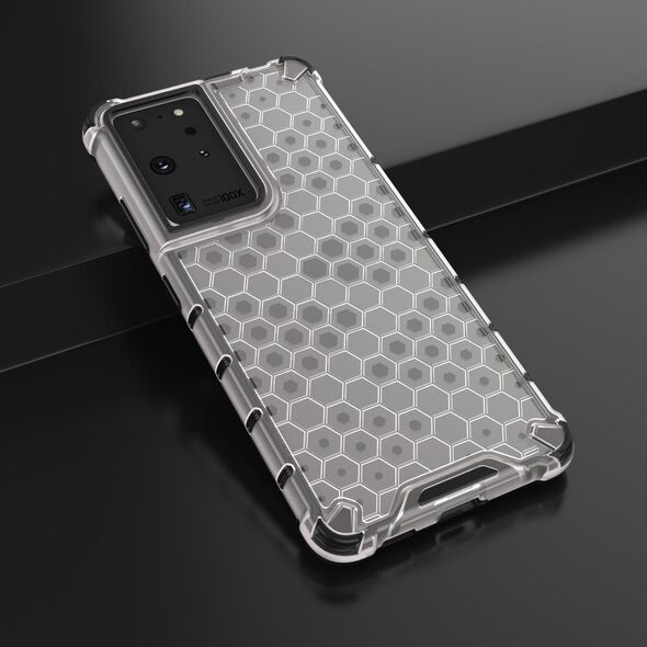 Hurtel Honeycomb etui pancerny pokrowiec z żelową ramką Samsung Galaxy S22 Ultra przezroczysty 10757745 9145576244890