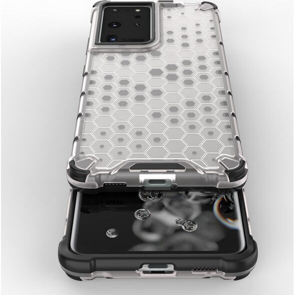 Hurtel Honeycomb etui pancerny pokrowiec z żelową ramką Samsung Galaxy S22 Ultra przezroczysty 10757745 9145576244890