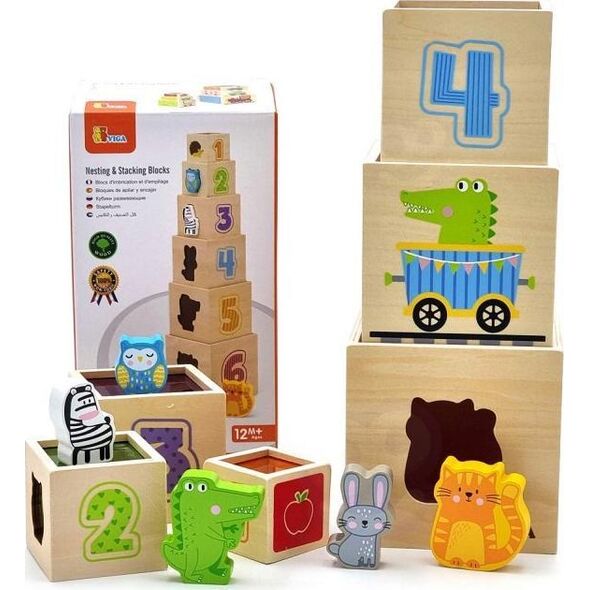 Viga Toys VIGA Drewniana Piramidka Układanka Klocki Sorter 10801526 6971608445729