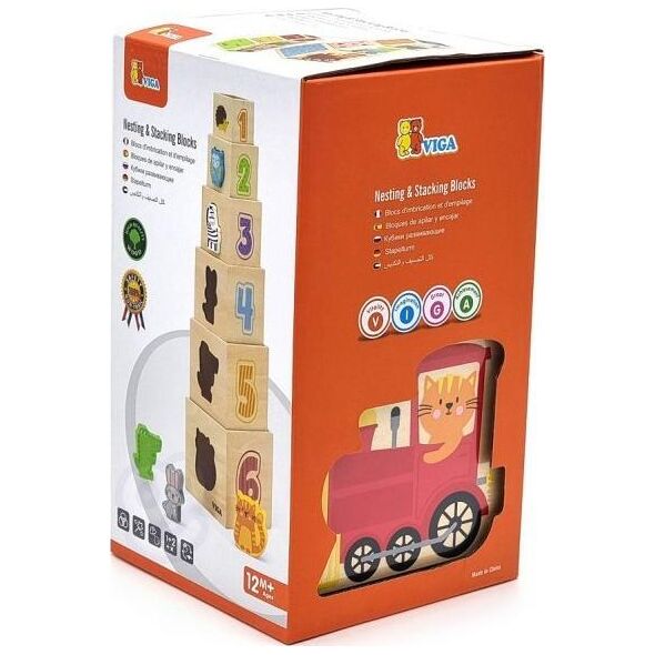 Viga Toys VIGA Drewniana Piramidka Układanka Klocki Sorter 10801526 6971608445729