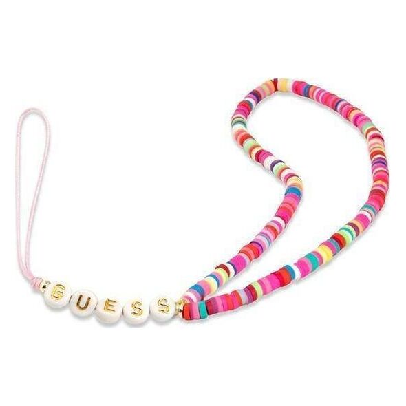 Guess Guess zawieszka GUSTGMPP Phone Strap wielokolorowy różowy/multicolor pink Heishi Beads 10802287 3666339048358
