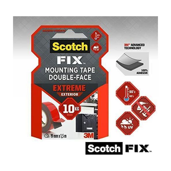 3M 3M Scotch Taśma Montażowa Dwustronna Extremalna Zewnętrzna 19mm x 1,5m.. 10861240 4046719732241