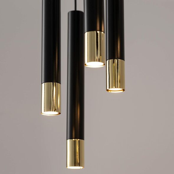 Lampa wisząca Sigma Wisząca lampa Sopel Grand 33393 okrągły zwis tuba czarna złota 10899957 5907554419164