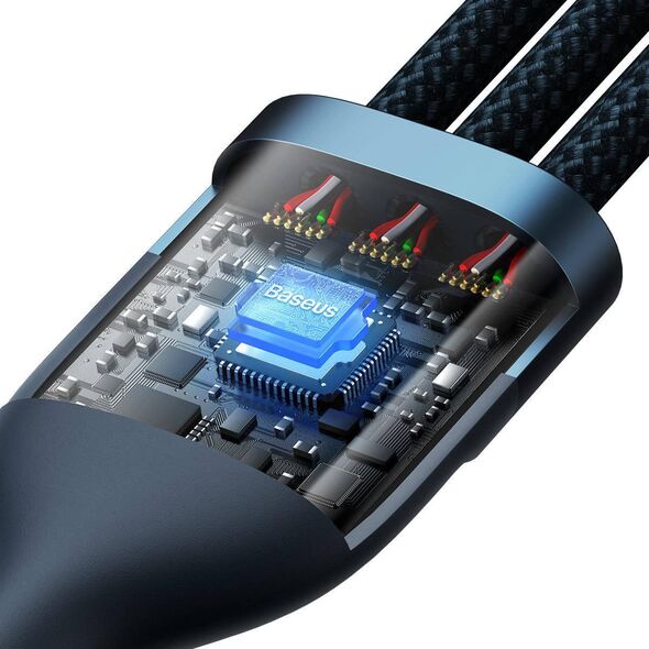 Kabel USB Baseus USB-A - USB-C + microUSB + Lightning 1.2 m Niebieski (CASS030003) 11026770 6932172608729