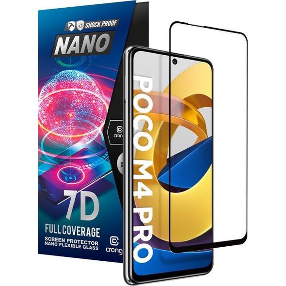Crong Crong 7D Nano Flexible Glass - Niepękające szkło hybrydowe 9H na cały ekran POCO M4 Pro 5G 11089200 5904310701570