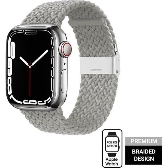 Crong Crong Wave Band - Pleciony pasek do Apple Watch 42/44/45 mm (jasny szary) 11089214 5904310701549