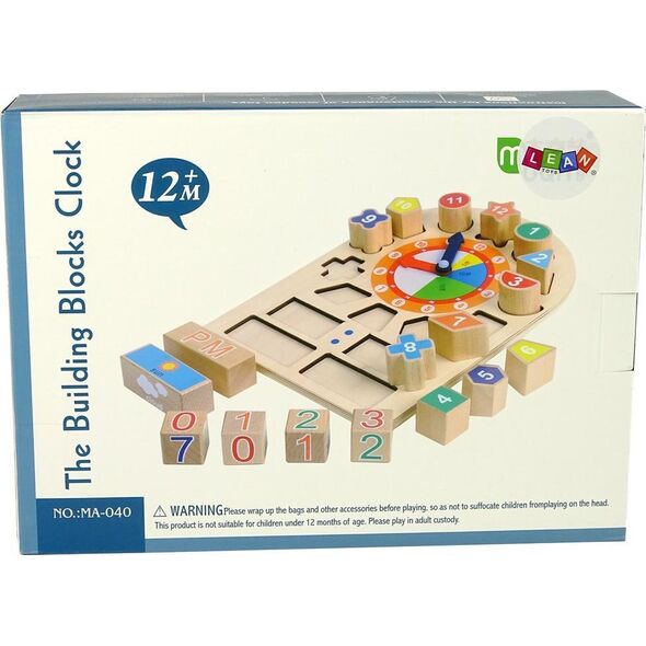 Lean Sport Drewniany Edukacyjny Zegar Sorter Klocki Kolorowe Liczby 11089557 5904665990490