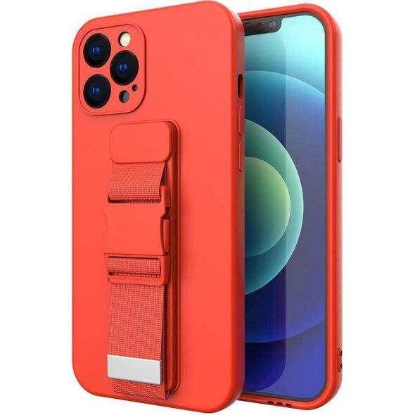 Hurtel Rope Case silikonowe etui ze smyczą torebka smycz pasek do Samsung Galaxy S22 czerwony 11101192 9145576246658