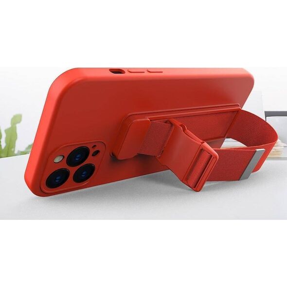 Hurtel Rope Case silikonowe etui ze smyczą torebka smycz pasek do Samsung Galaxy S22 czerwony 11101192 9145576246658