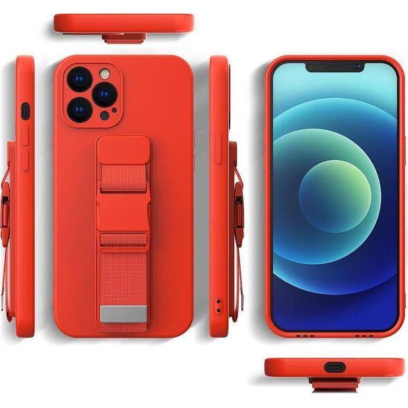 Hurtel Rope Case silikonowe etui ze smyczą torebka smycz pasek do Samsung Galaxy S22+ (S22 Plus) granatowy 11101197 9145576246603