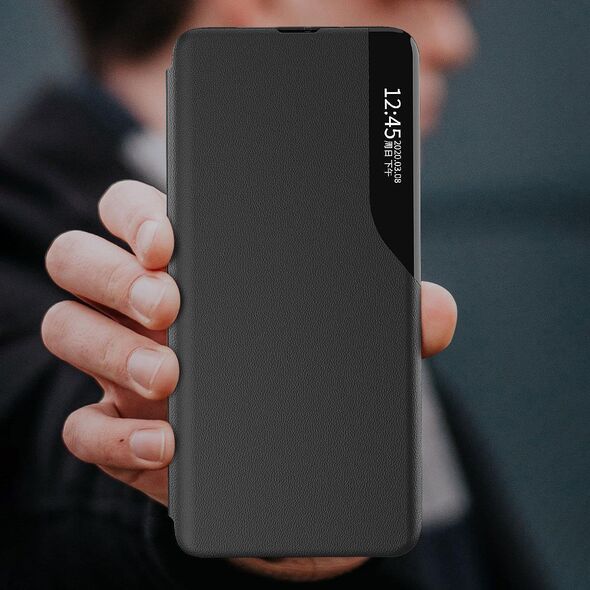 Hurtel Eco Leather View Case elegancki futerał etui z klapką i funkcją podstawki Samsung Galaxy A73 niebieski 11112599 9145576245637