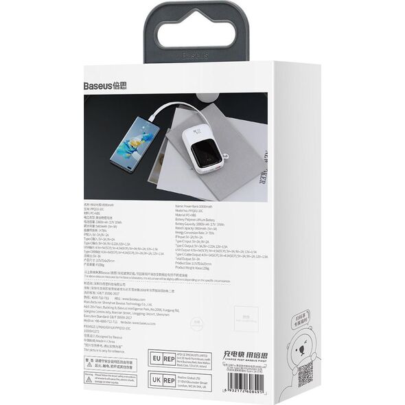 Powerbank Baseus Qpow 22.5W USB-C 10000mAh Biały 11112680 6932172608491