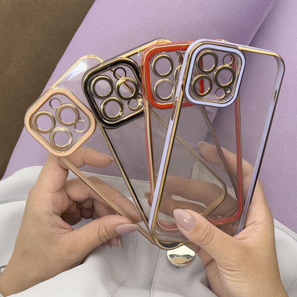 Hurtel Fashion Case etui do Samsung Galaxy A13 5G żelowy pokrowiec ze złotą ramką biały 11112720 9145576252420